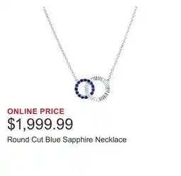 Costco Round Cut Blue Sapphire Necklace offer