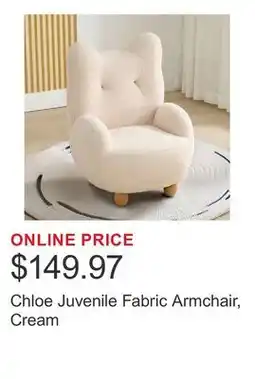 Costco Chloe Juvenile Fabric Armchair, Cream offer
