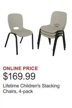 Costco Lifetime Children's Stacking Chairs, 4-pack offer