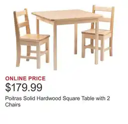 Costco Poitras Solid Hardwood Square Table with 2 Chairs offer