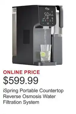 Costco iSpring Portable Countertop Reverse Osmosis Water Filtration System offer