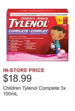 Costco Children Tylenol Complete offer