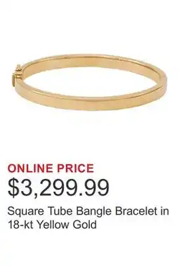 Costco Square Tube Bangle Bracelet in 18-kt Yellow Gold offer