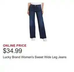 Costco Lucky Brand Women's Sweet Wide Leg Jeans offer