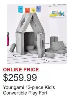 Costco Yourigami 12-piece Kid's Convertible Play Fort offer