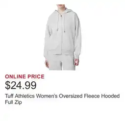 Costco Tuff Athletics Women's Oversized Fleece Hooded Full Zip offer