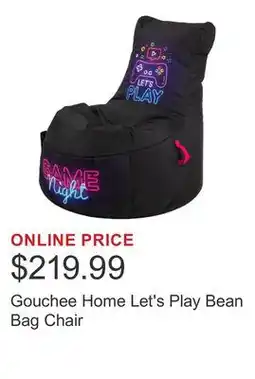 Costco Gouchee Home Let's Play Bean Bag Chair offer