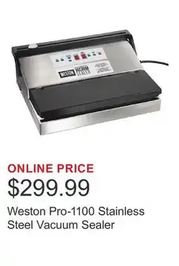 Costco Weston Pro-1100 Stainless Steel Vacuum Sealer offer