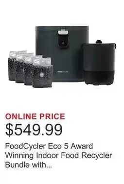 Costco FoodCycler Eco 5 Award Winning Indoor Food Recycler Bundle with Odorless 5L Bin + Bonus Carbon Pack offer