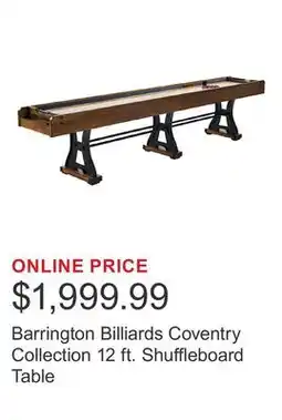 Costco Barrington Billiards Coventry Collection 12 ft. Shuffleboard Table offer