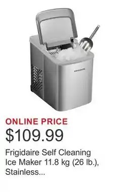 Costco Frigidaire Self Cleaning Ice Maker 11.8 kg (26 lb.), Stainless Steel with Scoop offer