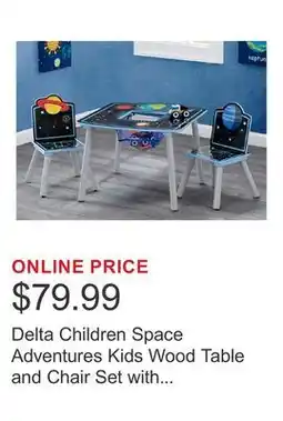 Costco Delta Children Space Adventures Kids Wood Table and Chair Set with Storage offer
