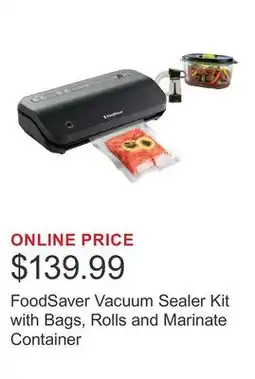 Costco FoodSaver Vacuum Sealer Kit with Bags, Rolls and Marinate Container offer