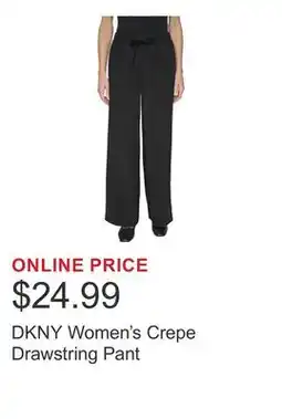 Costco DKNY Women's Crepe Drawstring Pant offer