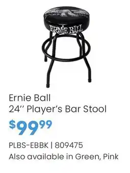 Long & McQuade Ernie Ball 24'' Player's Bar Stool offer
