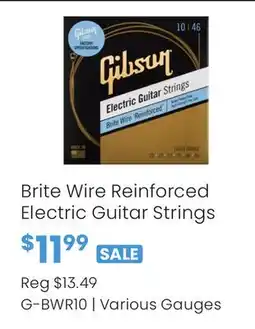 Long & McQuade Brite Wire Reinforced Electric Guitar Strings offer
