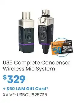Long & McQuade U35 Complete Condenser Wireless Mic System offer