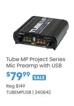 Long & McQuade Tube MP Project Series Mic Preamp with USB offer