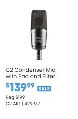 Long & McQuade C2 Condenser Mic with Pad and Filter offer
