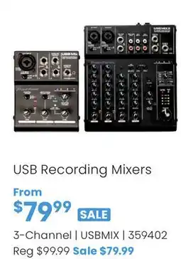 Long & McQuade USB RECORDING MIXERS offer