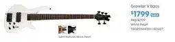 Long & McQuade Growler V 5-String Bass with Gigbag - White Pearl offer