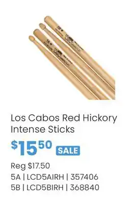 Long & McQuade Los Cabos Red Hickory Intense Sticks offer