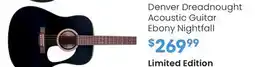Long & McQuade Denver Dreadnought Acoustic Guitar Ebony Nightfall offer