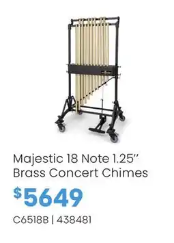 Long & McQuade Majestic 18 Note 1.25 Brass Concert Chimes offer