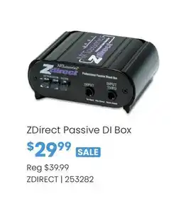 Long & McQuade ZDirect Passive DI Box offer