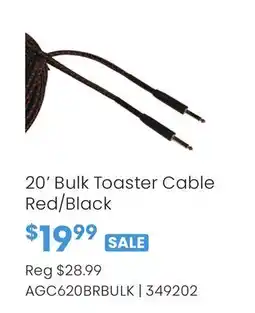 Long & McQuade 20' Bulk Toaster Cable Red/Black offer