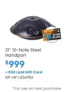 Long & McQuade 21 10-Note Steel Handpan offer