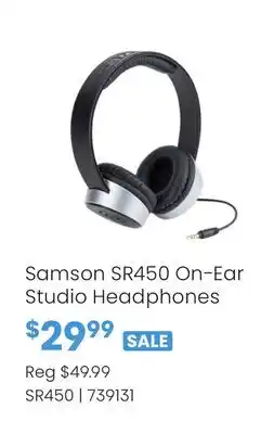 Long & McQuade Samson SR450 On-Ear Studio Headphones offer