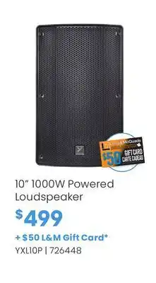 Long & McQuade 10 1000W Powered Loudspeaker offer