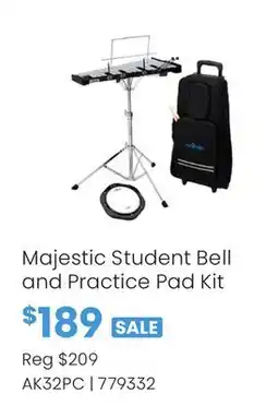 Long & McQuade MAJESTIC STUDENT BELL AND PRACTICE PAD KIT offer