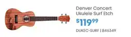 Long & McQuade Denver Concert Ukulele Surf Etch offer