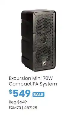 Long & McQuade Excursion Mini 70W Compact PA System offer