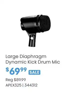 Long & McQuade Large Diaphragm Dynamic Kick Drum Mic offer