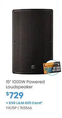 Long & McQuade 15 1000W Powered Loudspeaker offer