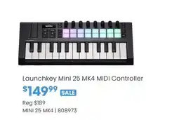 Long & McQuade Launchkey Mini 25 MK4 MIDI Controller offer