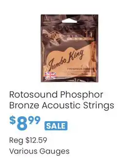 Long & McQuade Rotosound Phosphor Bronze Acoustic Strings offer