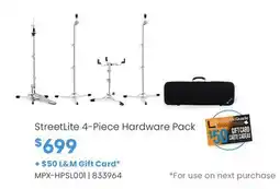 Long & McQuade StreetLite 4-Piece Hardware Pack offer