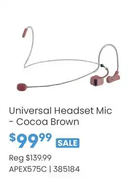 Long & McQuade Universal Headset Mic - Cocoa Brown offer