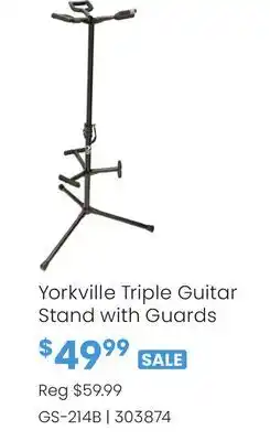 Long & McQuade Yorkville Triple Guitar Stand with Guards offer