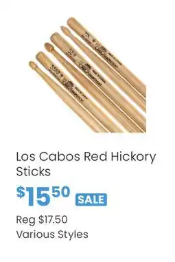 Long & McQuade Los Cabos Red Hickory Sticks offer