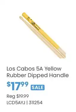 Long & McQuade Los Cabos 5A Yellow Rubber Dipped Handle offer