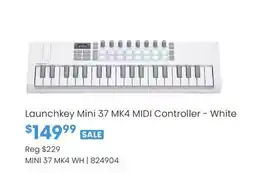 Long & McQuade Launchkey Mini 37 MK4 MIDI Controller - White offer