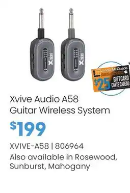 Long & McQuade Xvive Audio A58 Guitar Wireless System offer