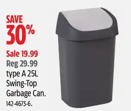 Canadian Tire type A 25L Swing-Top Garbage Can offer