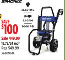 Canadian Tire SIMONIZ ELECTRIC Pressure Washer offer