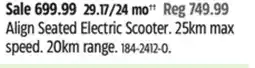 Canadian Tire Align Seated Electric Scooter offer
